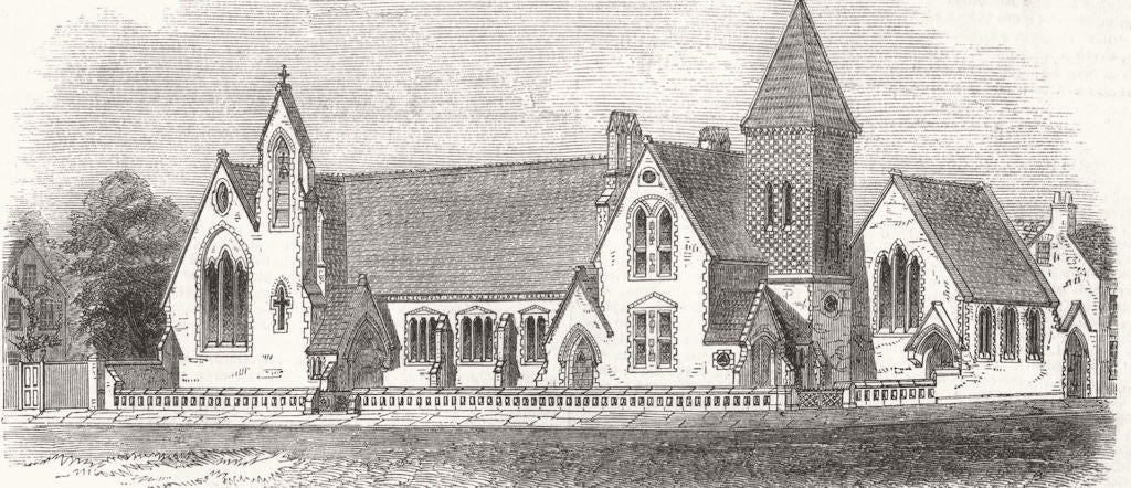 READING. St. Mary's Parochial Schools. Berkshire 1852 old antique print